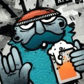 Tričko s vreckom krátky rukáv grafický dizajn Hipster Beer