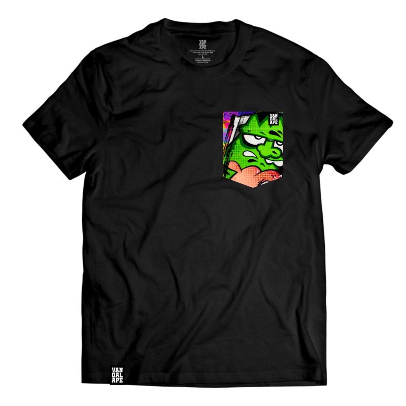 Tričko s vreckom krátky rukáv grafický dizajn Green Head