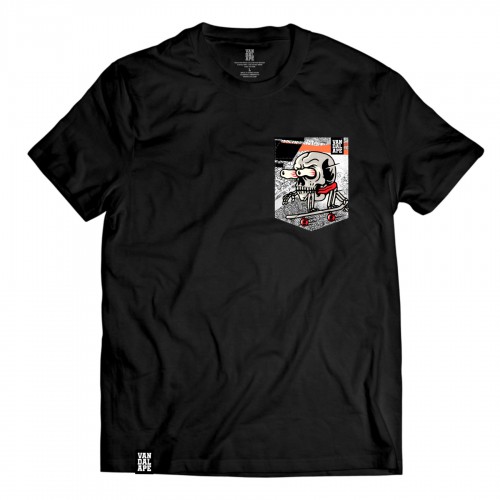 Tričko s vreckom krátky rukáv grafický dizajn Skull Skater