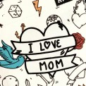 Tričko s vreckom krátky rukáv grafický dizajn I Love Mom