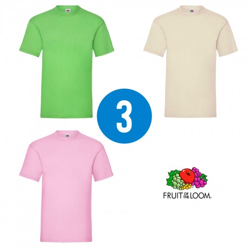 3 PACK - Pánske tričko VALUEWEIGHT T , Lime, Natural, Light pink