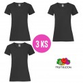 3 PACK - Dámske tričko LADY-FIT V-WEIGHT TEE , 3 x Black
