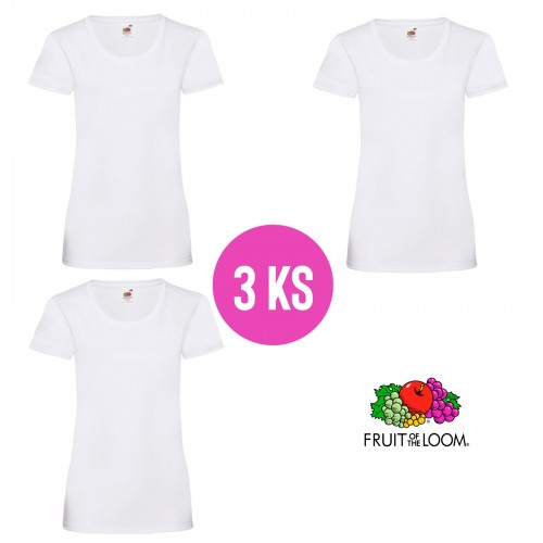 3 PACK - Dámske tričko LADY-FIT V-WEIGHT TEE , 3 x White