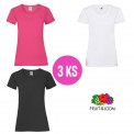 3 PACK - Dámske tričko LADY-FIT V-WEIGHT TEE , Fuchsia, White, Black