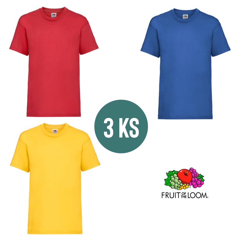 3 PACK - Detské tričko VALUEWEIGHT T KIDS , Red, Royal blue, Sunflower